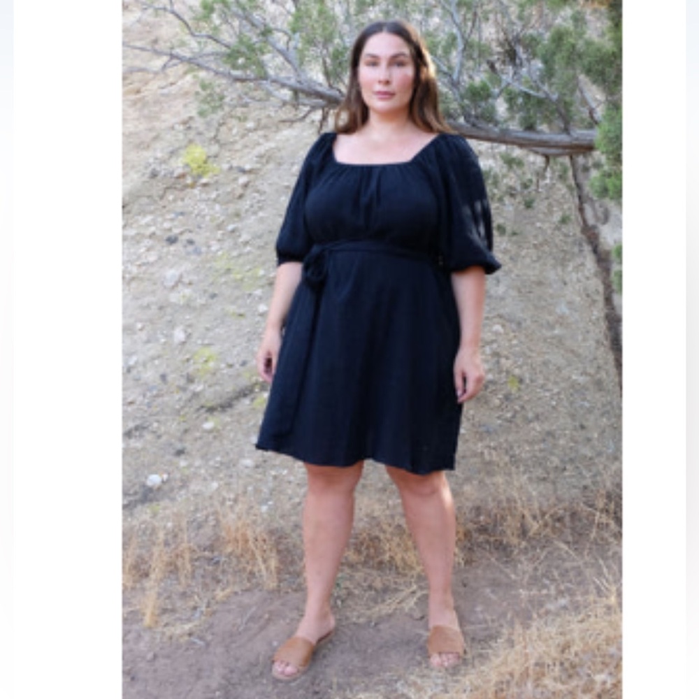 Rachel Pally Black Gauze Alba Dress